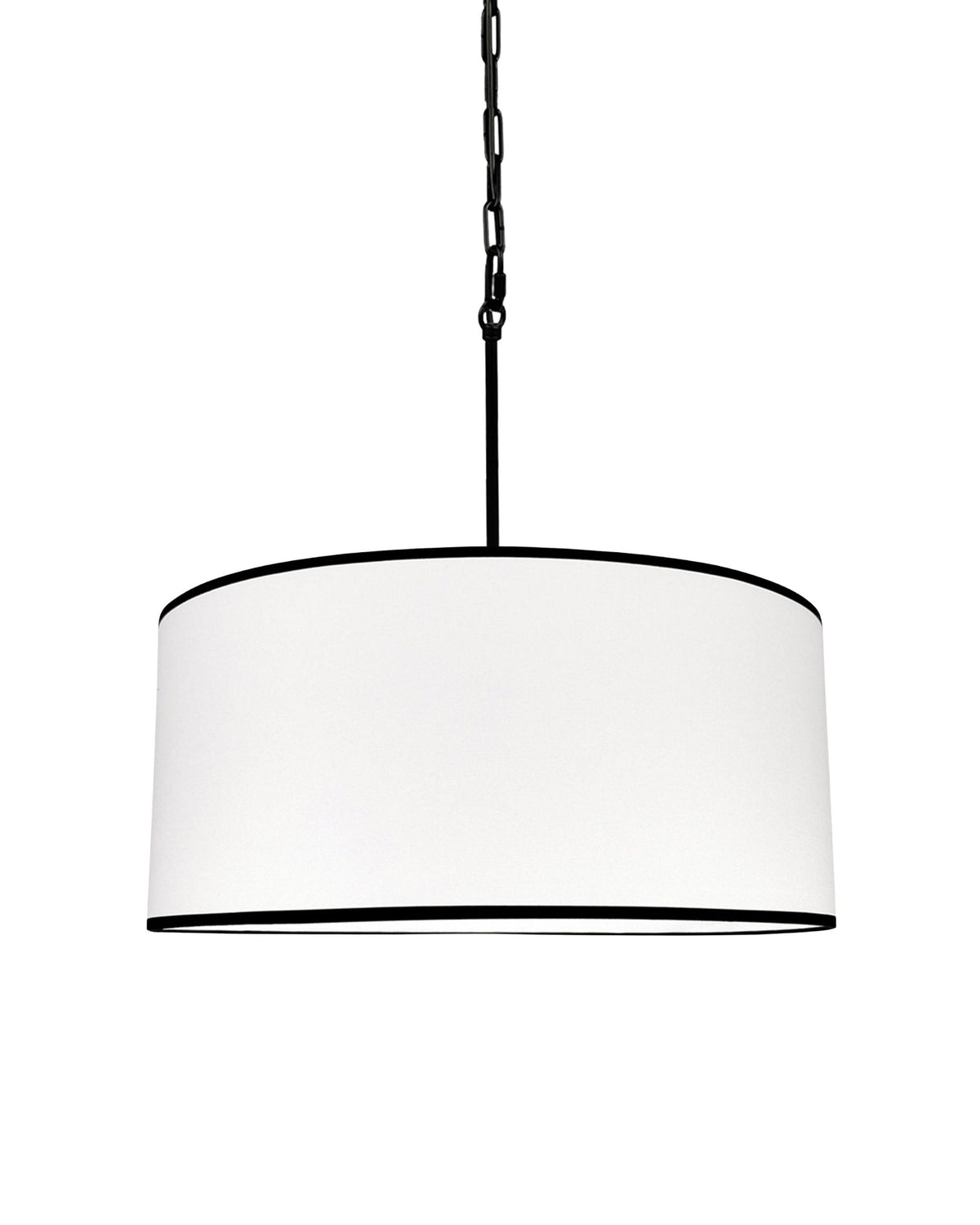 Silia Black III – owalna lampa wisząca z czarną lamówką