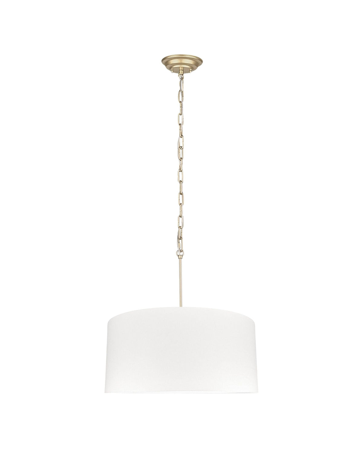Silia – owalna lampa wisząca z białej bawełny na łańcuchu