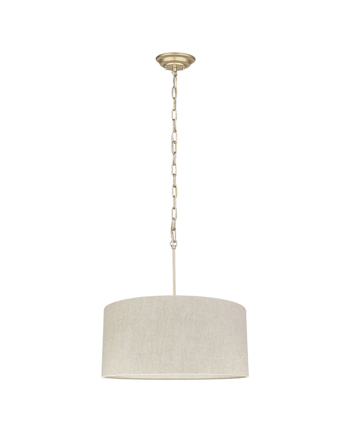 Silia Len – owalna lampa wisząca z lnianym abażurem na łańcuchu