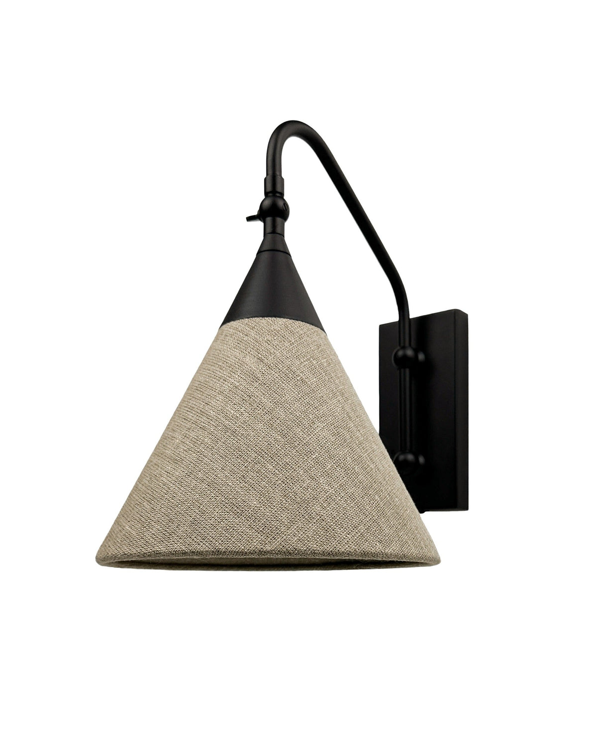 Tiara Black – kinkiet z odchylanym abażurem z ciemnego lnu Ø20