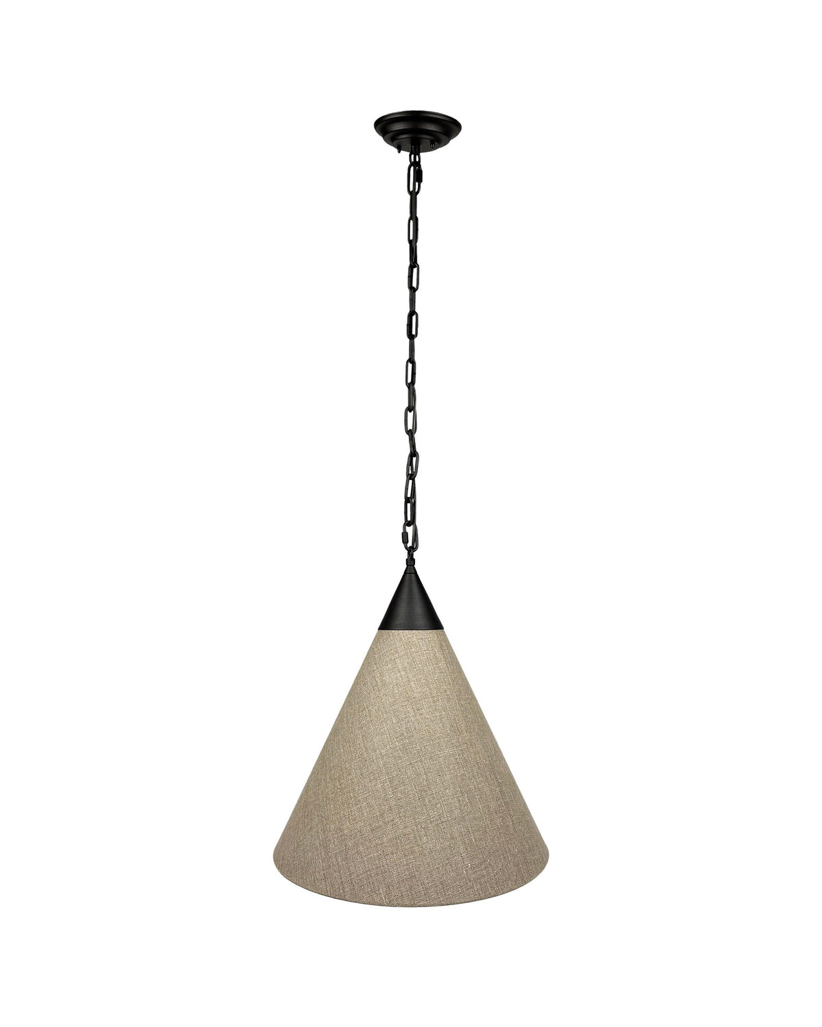 Tiara Black – stożkowa lampa wisząca z ciemnego lnu Ø40