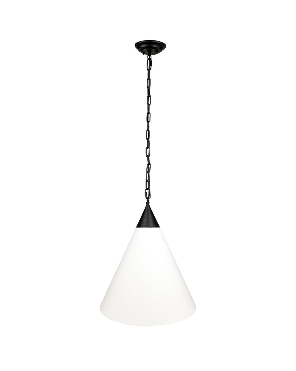 Tiara Black – stożkowa lampa wisząca z białej bawełny Ø40