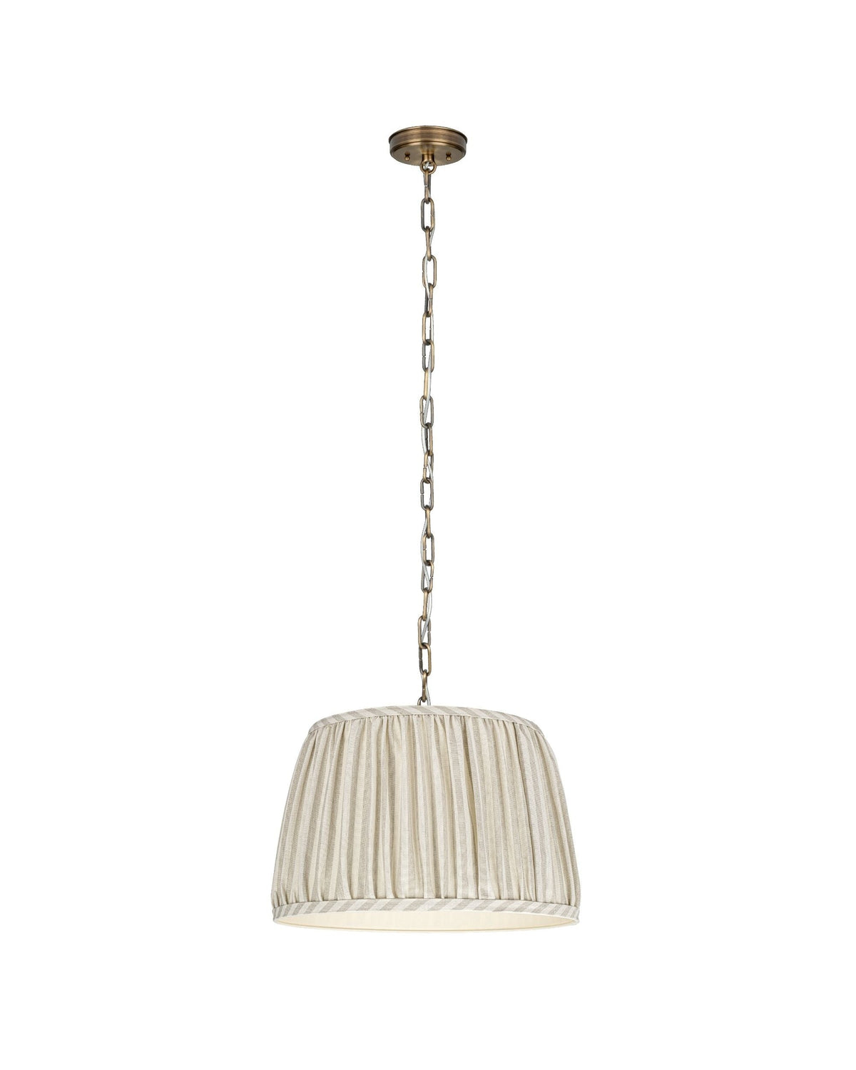 Silia Paski – lampa wisząca z marszczonym abażurem w paski Ø45