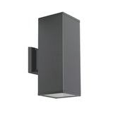 Kinkiet zewnętrzny grafit, czarny, szary (tuba kwadrat spot 30cm, 2x E27) lampa na zewnątrz, SU-MA (Adela) 8001