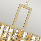 Luksusowy żyrandol Gemma z płatkami srebra i kryształami - Hinkley (złota, bursztyn) 54cm / 3xE27