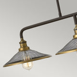 Loftowy żyrandol Rigby z mosiądzem - Hinkley, 100x25cm, lampa do kuchni / salonu / sypialni