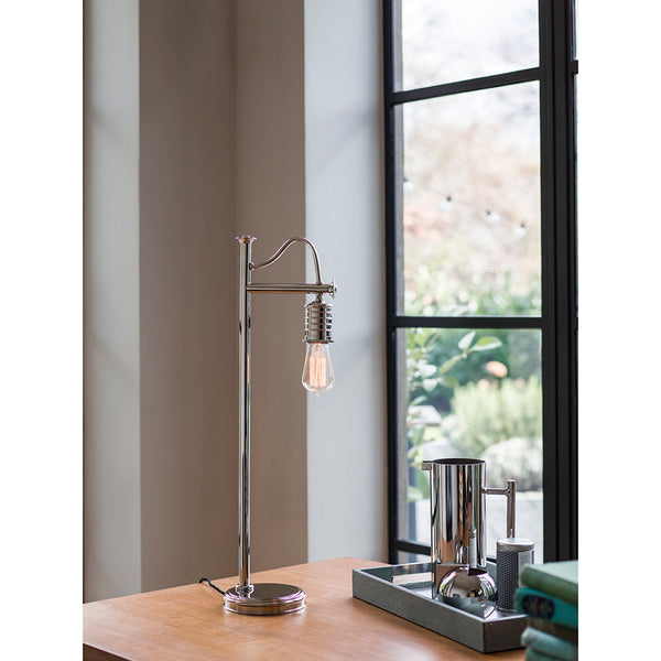 Lampa stołowa - wisząca żarówka (nikiel 1xE27) biurkowa do sypialni salonu, Elstead (Douille)