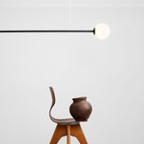 Czarna lampa wisząca do salonu / jadalni Pure - Aldex, mleczne kule na rurce (2xE14) 1064H1