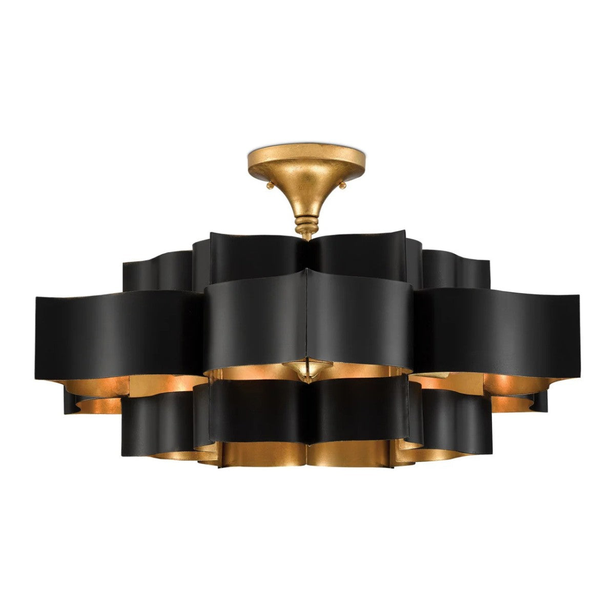 Grand Lotus Large Black – ręcznie kuty żyrandol w kształcie kwiatu lotosu Ø76