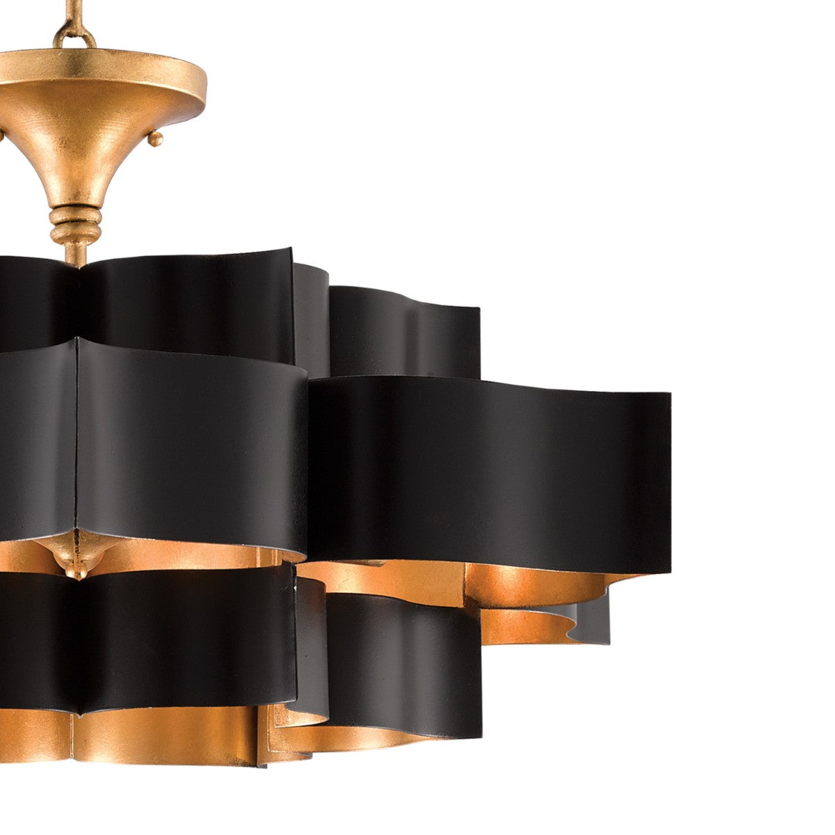 Grand Lotus Large Black – ręcznie kuty żyrandol w kształcie kwiatu lotosu Ø76