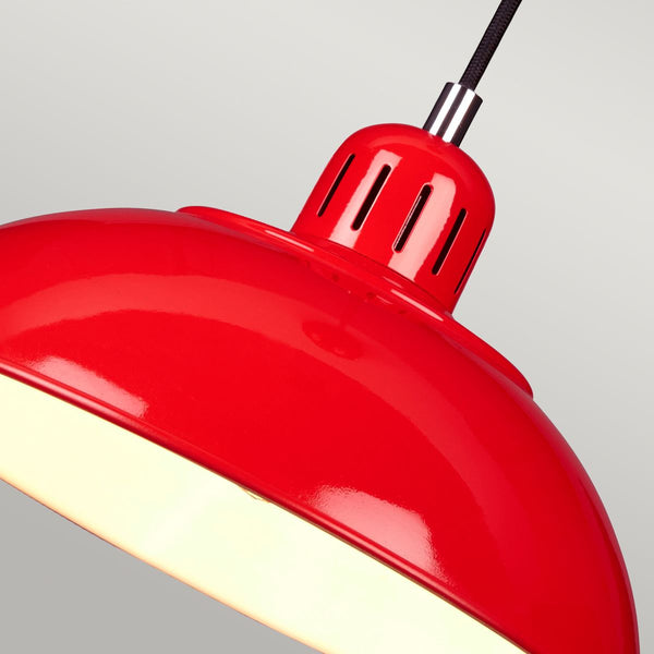 Czerwona lampa wisząca Franklin w stylu loftowym / retro - Elstead (1xE27)