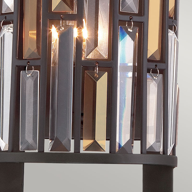 Lampa ścienna Gemma z kryształami - Hinkley (vintage brąz, bursztyn, kryształy) 20x65cm / 2xE14