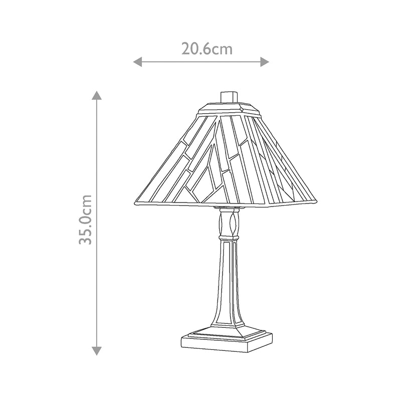 Średnia lampa stołowa Alderley w stylu Tiffany - Elstead Lighting (Vintage brąz)