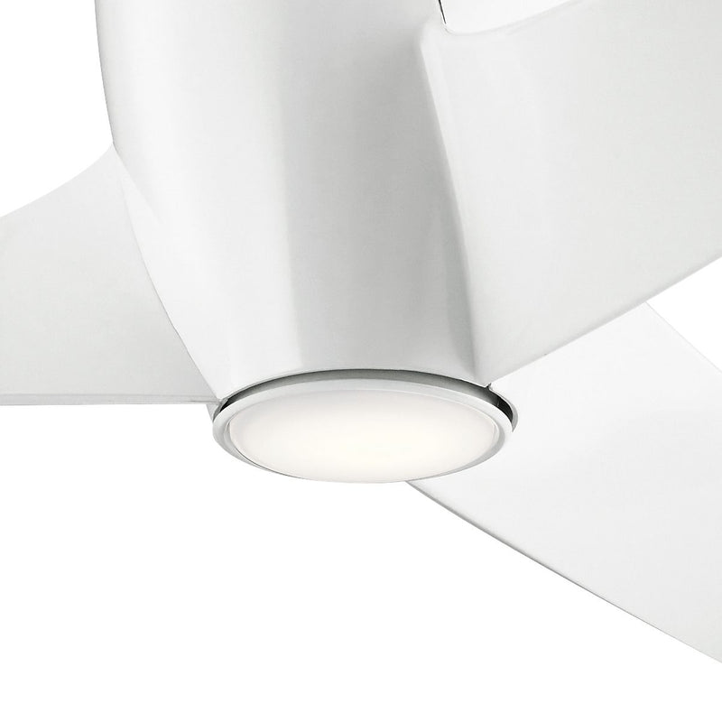 Biały wentylator sufitowy Phree z lampą i ściemniaczem - Kichler, 142 cm / LED / + pilot