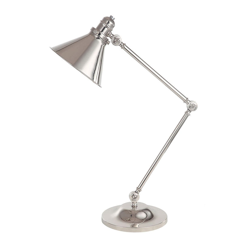 Lampa biurkowa z łamanym ramieniem Provence - Elstead (1xE27, polerowany nikiel)