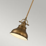 Industrialna lampa wisząca Emery ze starym mosiądzem - Quoizel, 20cm, 1xE27