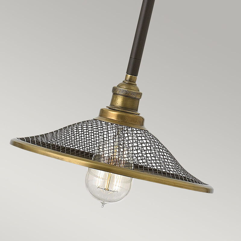 Lampa wisząca w stylu retro / loftowym Rigby z mosiądzem - Hinkley (25cm)