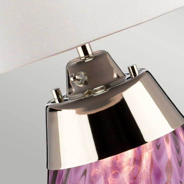 Lampa stołowa Lena z satynowym kloszem - Elstead, 60cm (śliwkowe szkło, 1xE27, 1xGU10)