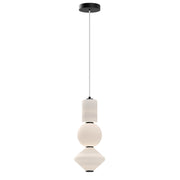 Bijou – geometryczna lampa wisząca LED ze szkłem opalowym, matowa czerń Ø20