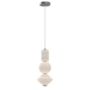 Bijou – geometryczna lampa wisząca LED ze szkłem opalowym, szczotkowany nikiel Ø20