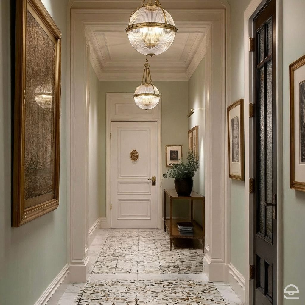 Aster – lampa wisząca ryflowana kula, naturalny mosiądz Ø38