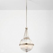 Aster – lampa wisząca ryflowana kula, polerowany nikiel Ø38