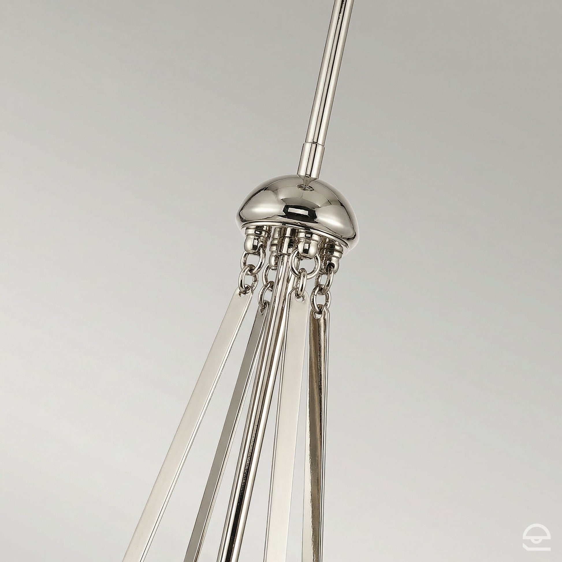 Aster – lampa wisząca ryflowana kula, polerowany nikiel Ø38