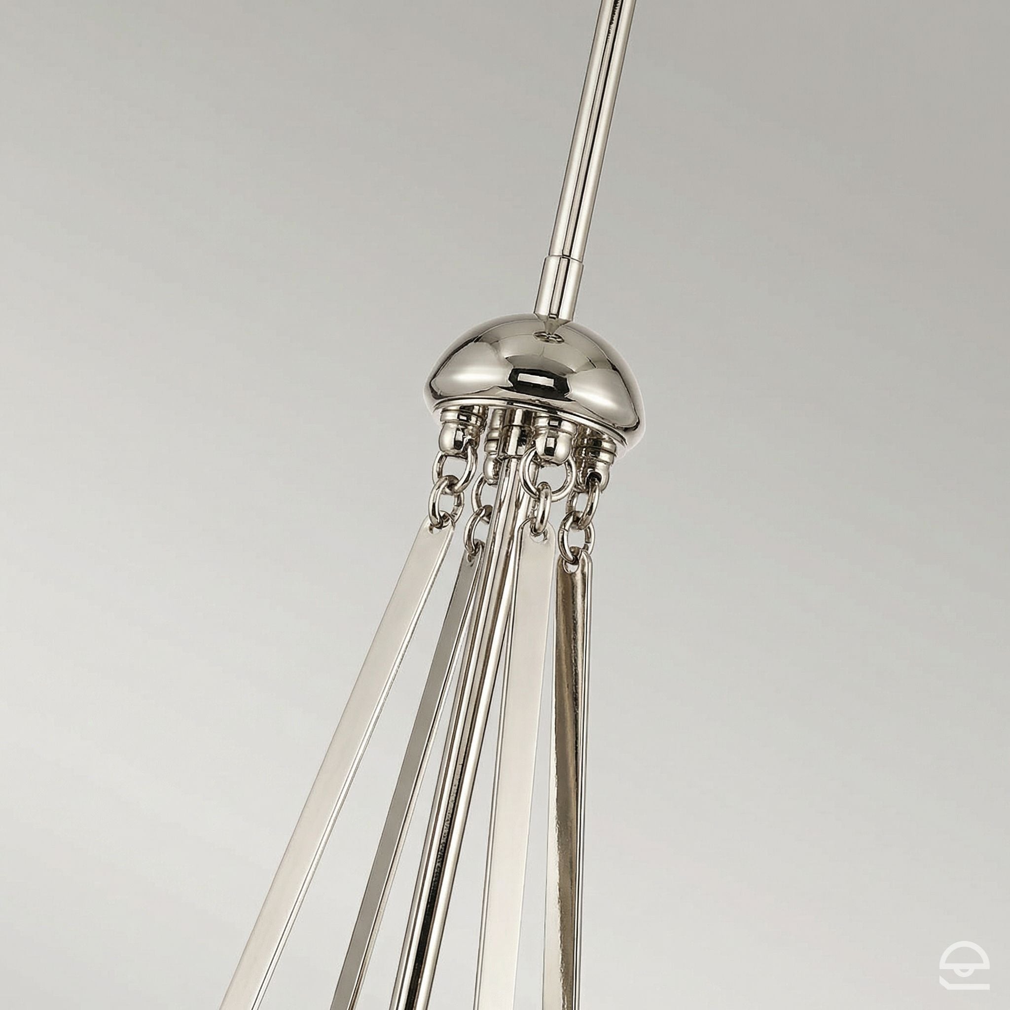 Aster – lampa wisząca ryflowana kula, polerowany nikiel Ø38