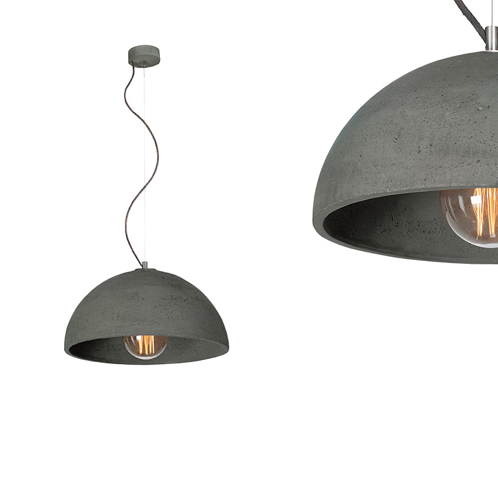 Betonowa lampa - do salonu kuchni, wisząca nowoczesna industrialna (1xE27) (Sfera 32) Loftlight