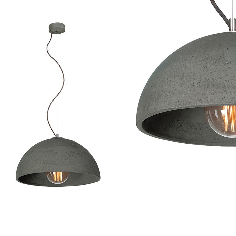 Betonowa lampa - do salonu kuchni, wisząca nowoczesna industrialna (1xE27) (Sfera 62) Loftlight