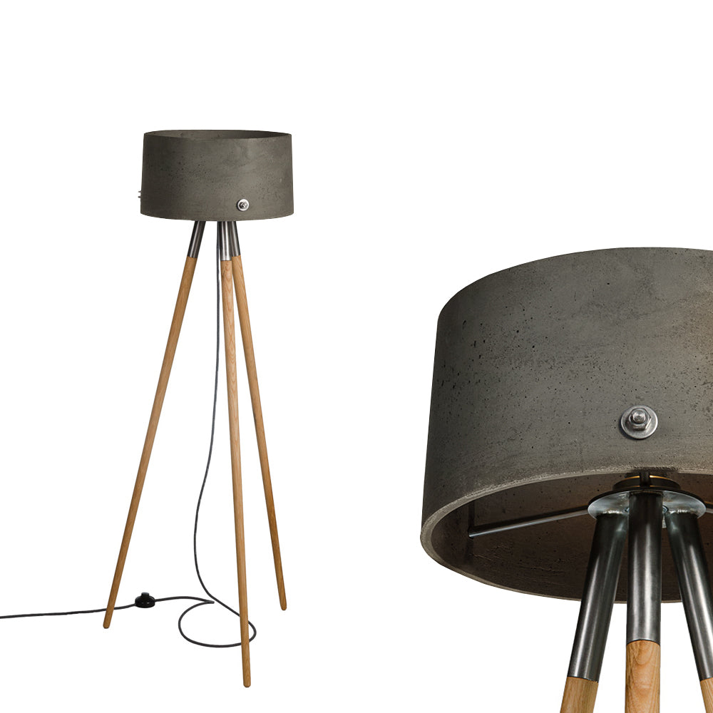 Betonowa lampa podłogowa - stojąca do salonu sypialni, nowoczesna industrialna (1xE27) (Talma) Loftlight