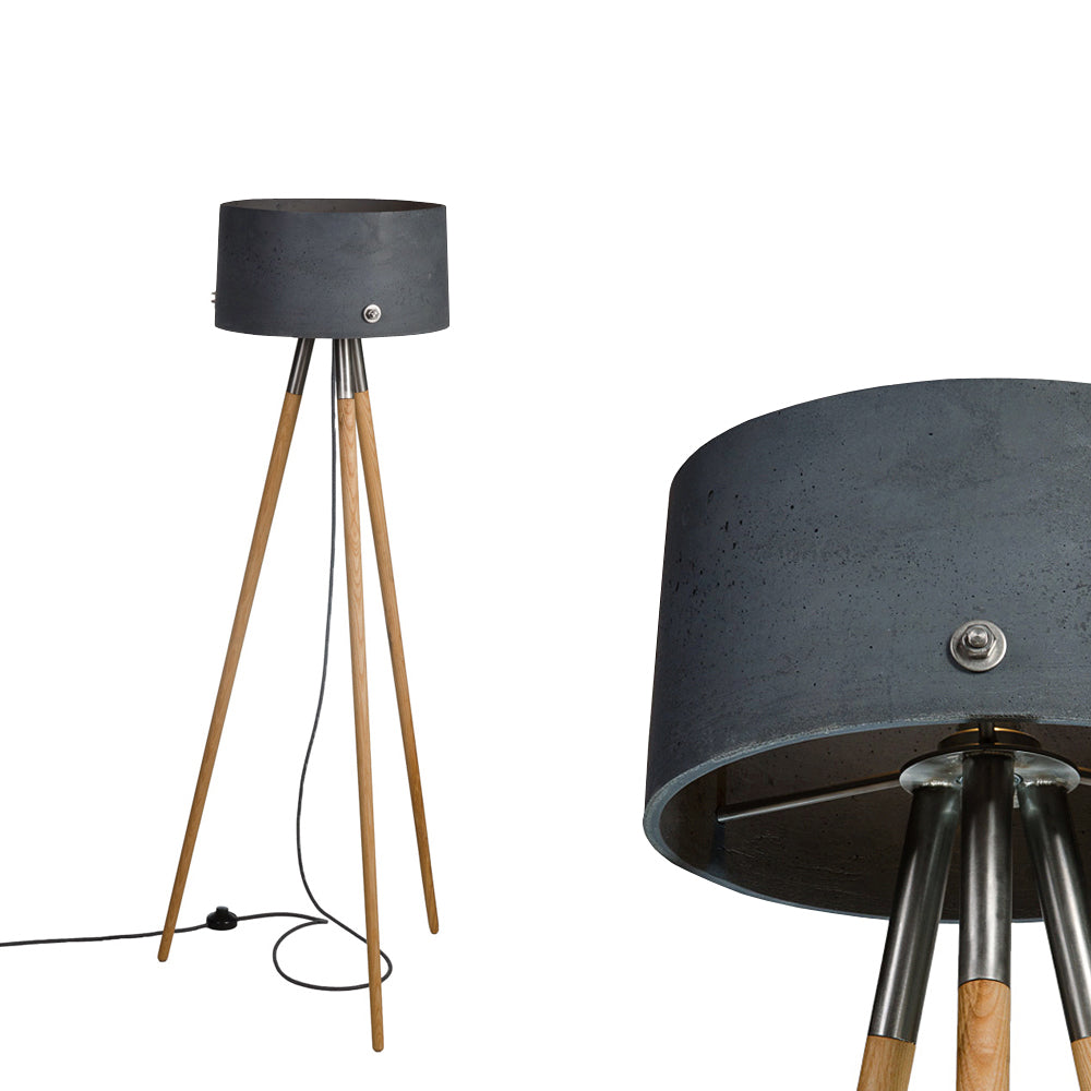Betonowa lampa podłogowa - stojąca do salonu sypialni, nowoczesna industrialna (1xE27) (Talma) Loftlight
