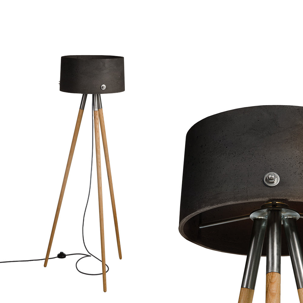 Betonowa lampa podłogowa - stojąca do salonu sypialni, nowoczesna industrialna (1xE27) (Talma) Loftlight