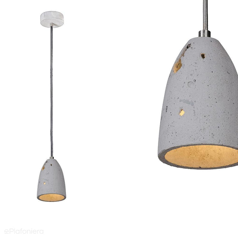 Betonowa lampa wisząca - nowoczesna industrialna, do salonu (1xE27) (Febe Volcano 11) Loftlight