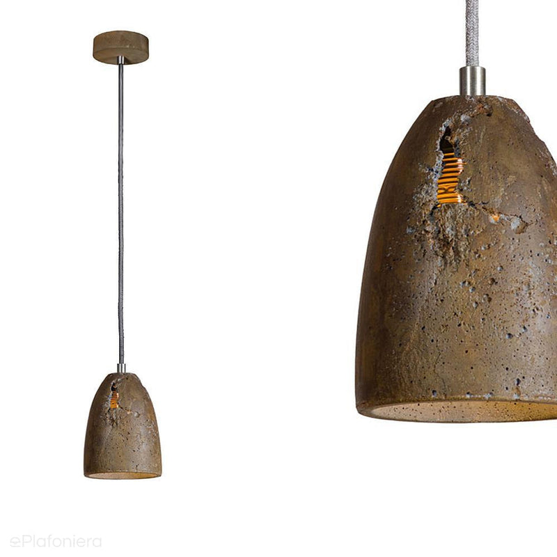 Betonowa lampa wisząca - nowoczesna industrialna, do salonu (1xE27) (Febe Volcano 15) Loftlight