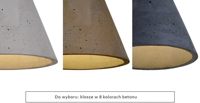 Betonowa lampa - wisząca nowoczesna industrialna, do salonu kuchni (19cm 1xE27) (Kobe 2) Loftlight