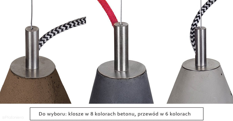 Betonowa lampa - wisząca nowoczesna industrialna, do salonu kuchni (20cm 1xE27) (Kobe 1) Loftlight