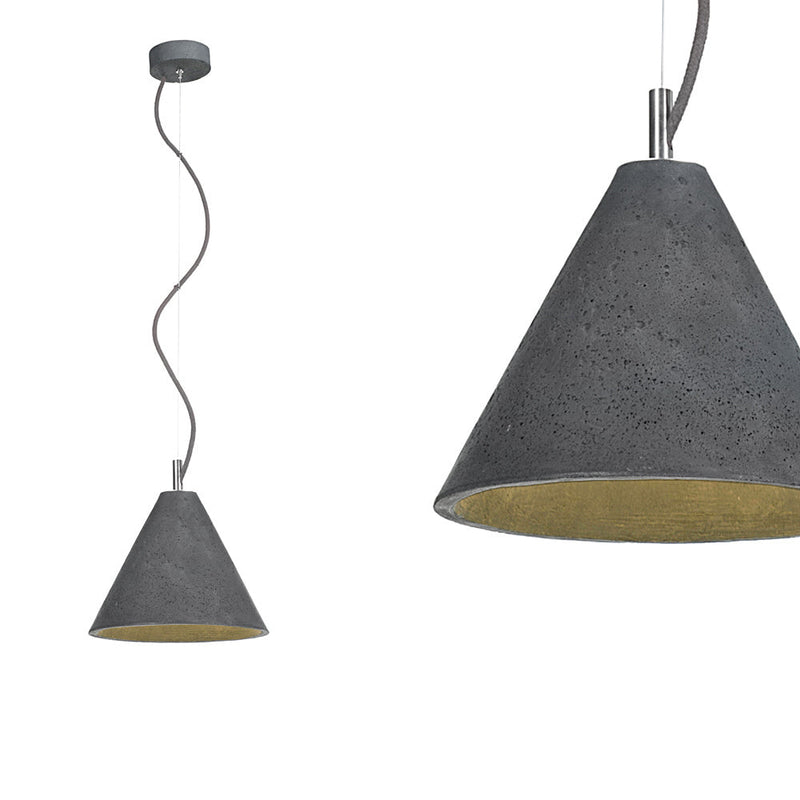 Betonowa lampa - wisząca nowoczesna industrialna, do salonu kuchni (27cm 1xE27) (Kobe 3) Loftlight