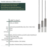 Betonowa nowoczesna lampa - wisząca stalowa tuba (23/33/53cm), do salonu sypialni (Kalla Inox) Loftlight