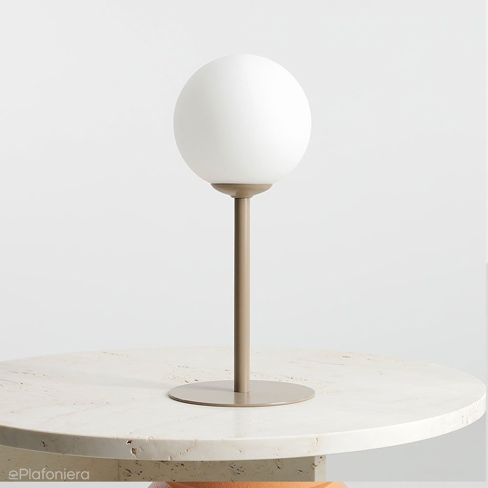Beżowa lampa biurkowa, stojąca Pinne Beige - Aldex