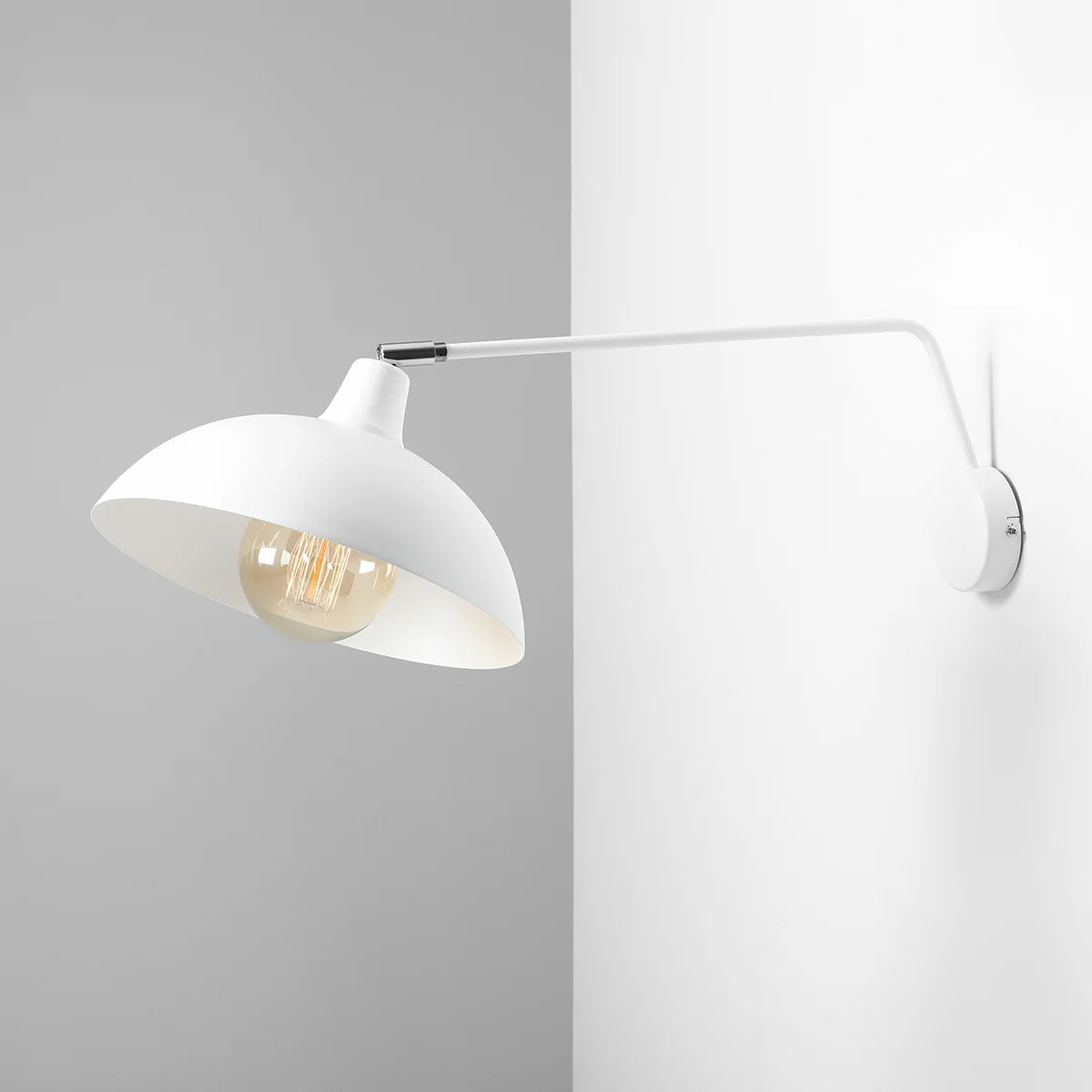 Biała industrialna - loftowa lampa ścienna (kinkiet 1xE27) Aldex (Espace) 1036C