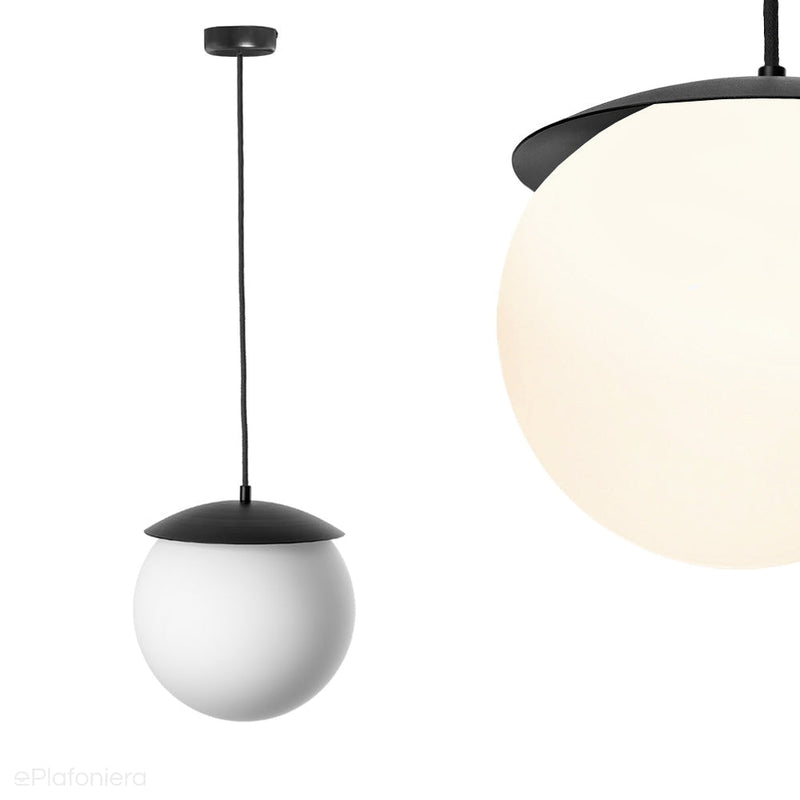 Biała kula Kuul E 30 cm, minimalistyczna lampa wisząca Ummo