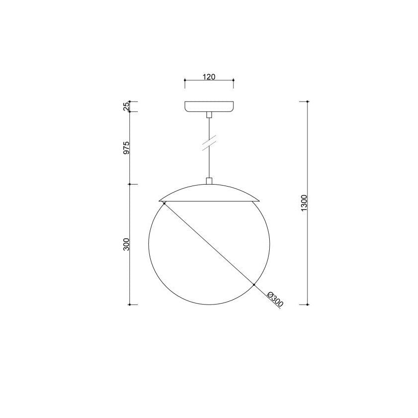 Biała kula Kuul E 30 cm, minimalistyczna lampa wisząca Ummo