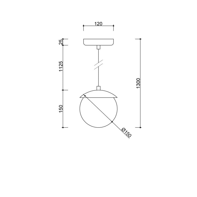 Biała kula Kuul F 15 cm - czarna lampa wisząca do salonu, sypialni i kuchni Ummo