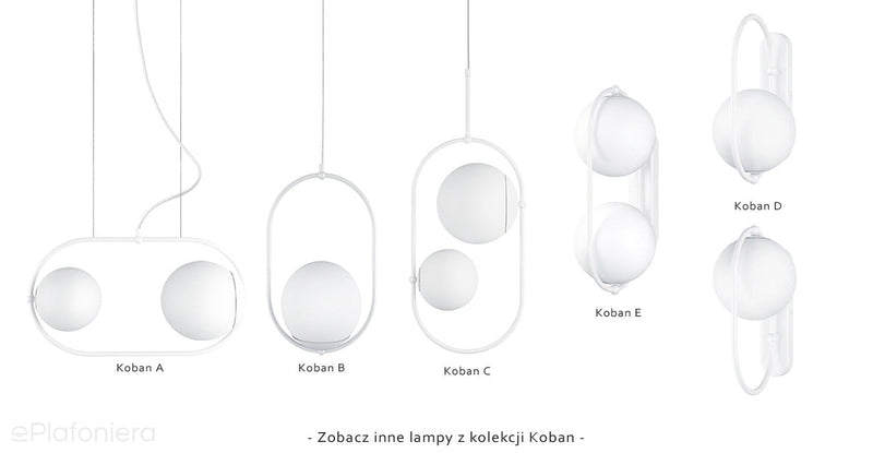 Biała kula, lampa wisząca do pokoju - Koban B, Ummo