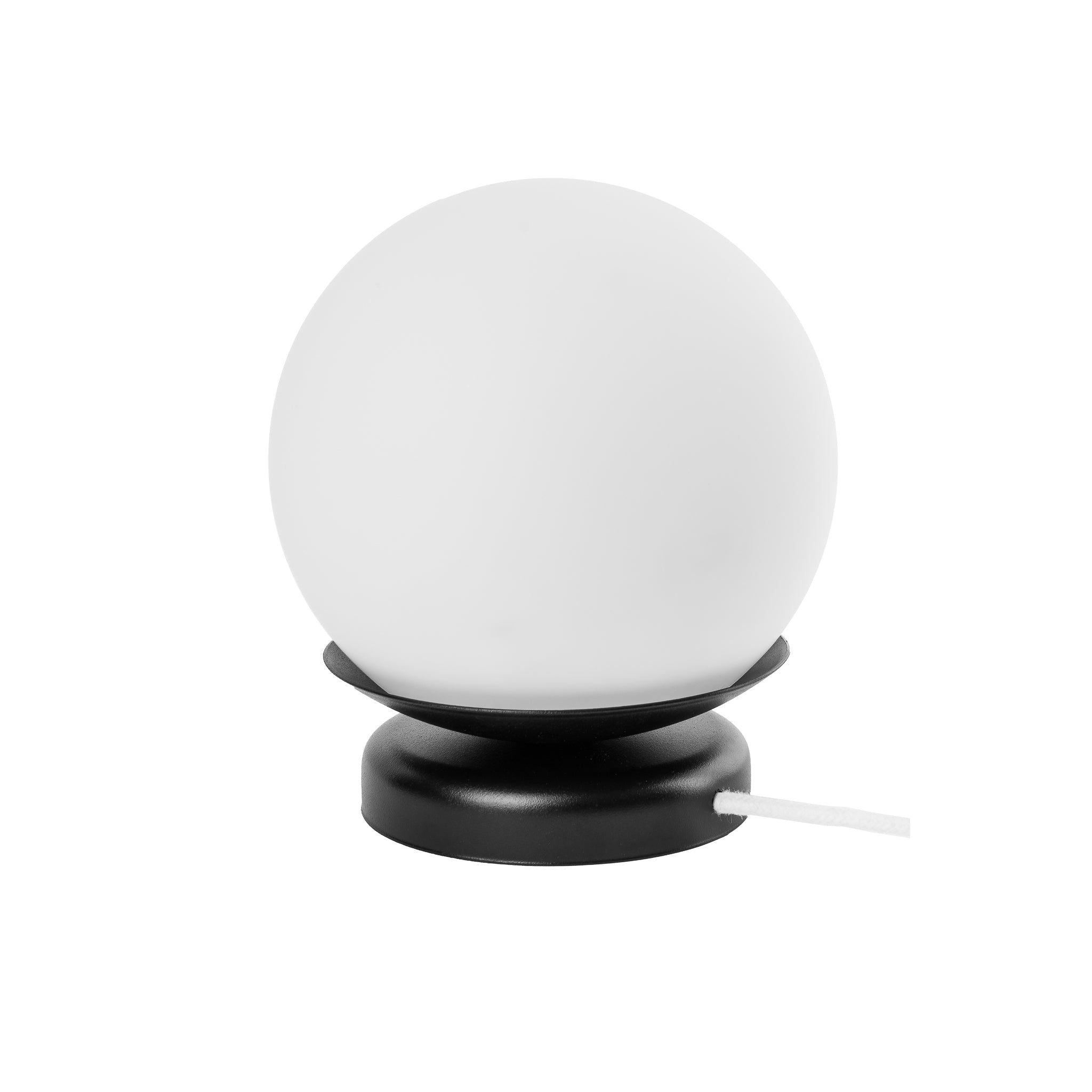 Biała kula, minimalistyczna lampa stołowa z przewodem Kuul ST Ummo