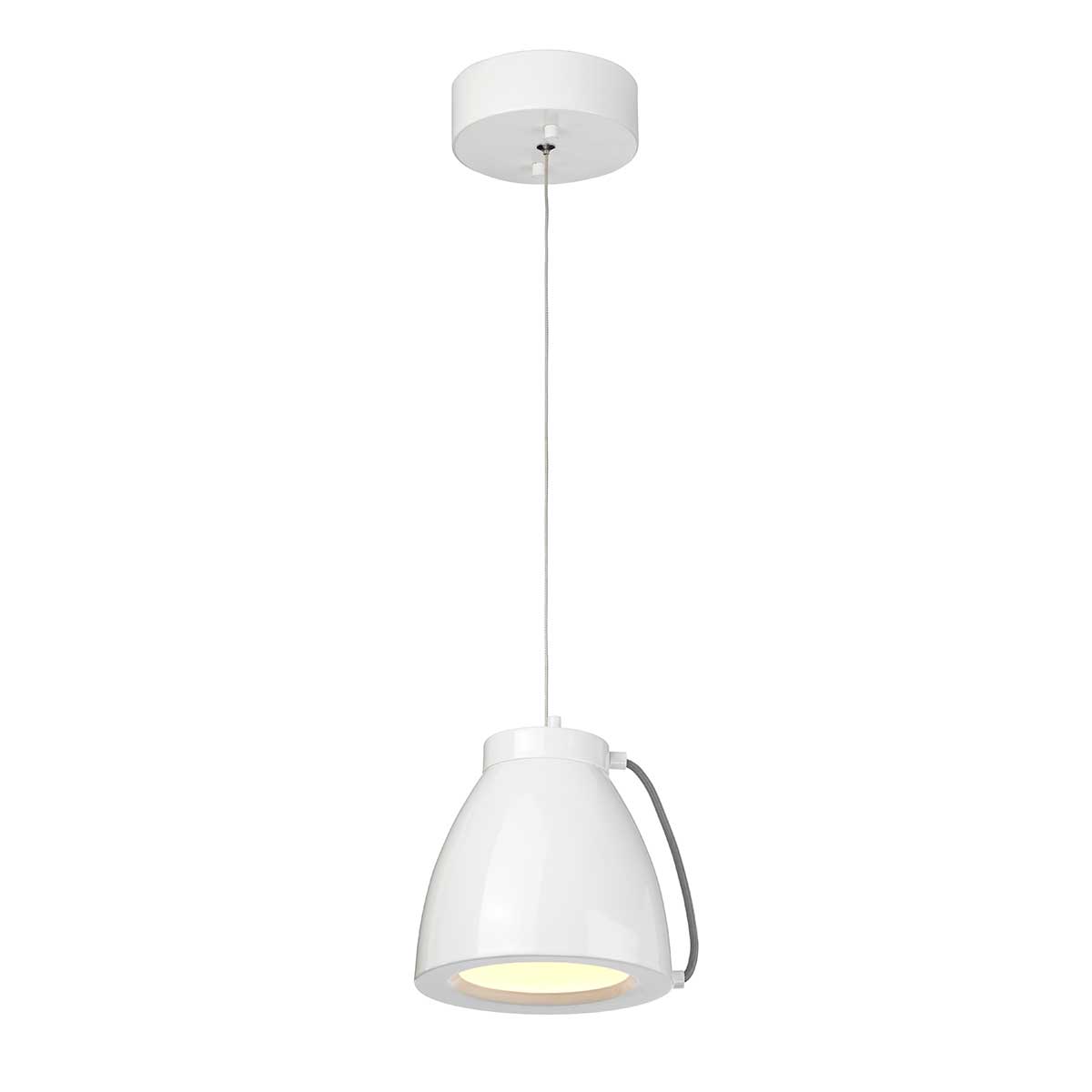 Biała lampa 18cm, LED 15W - wisząca do kuchni jadalni salonu Elstead (Europa)