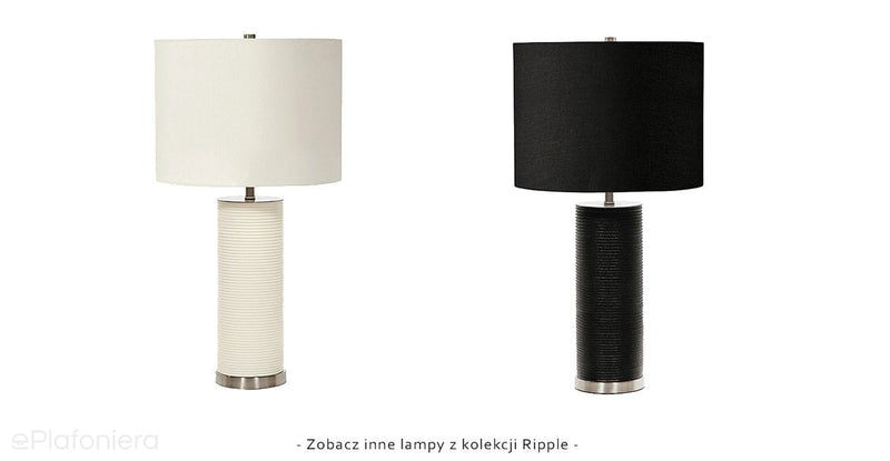 Biała lampa stojąca / stołowa Ripple do salonu / sypialni - Elstead  (1xE27)