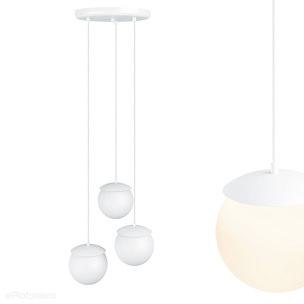 Biała lampa wisząca do salonu sypialni kuchni Kuul F3-K, 15 cm Ummo