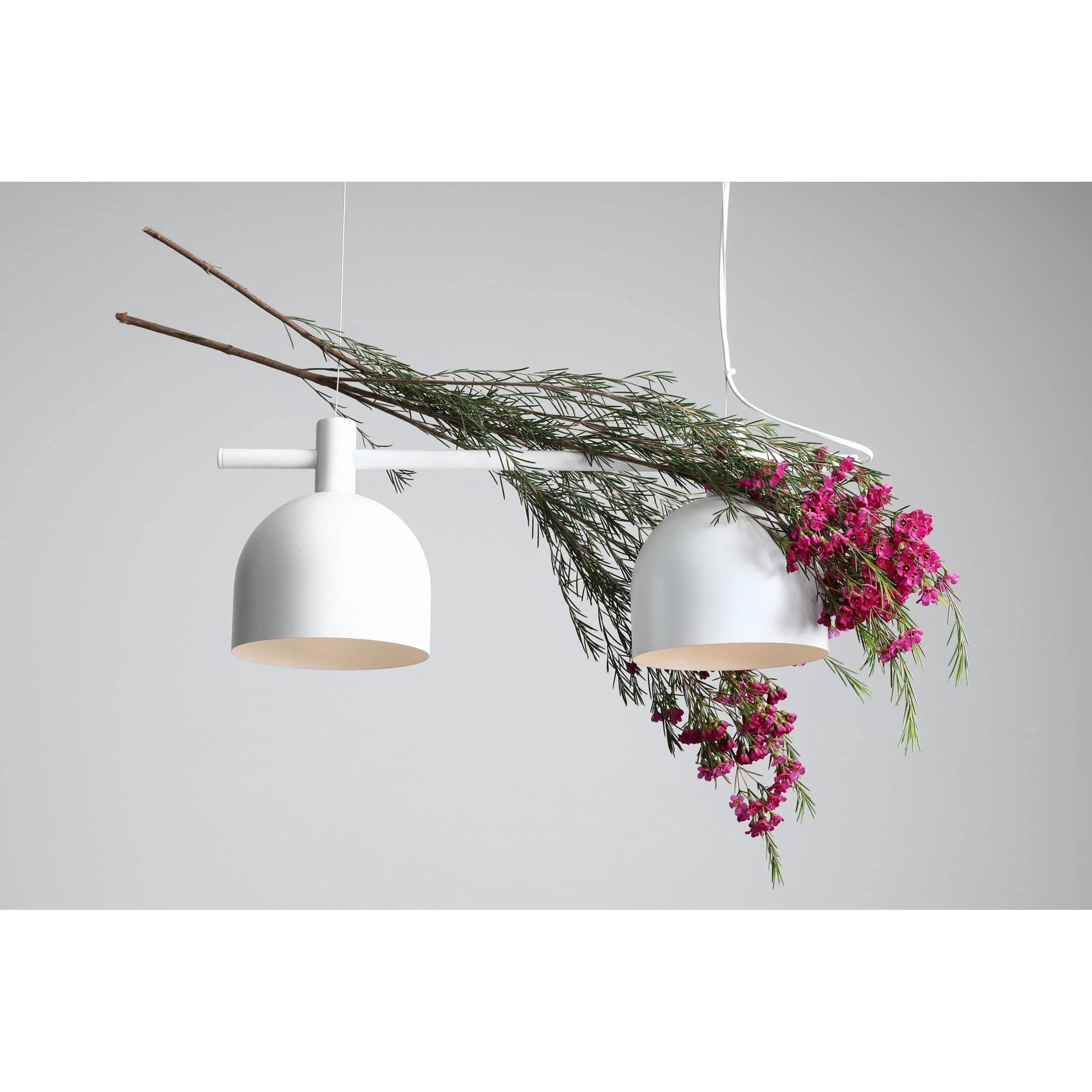 Biała lampa wisząca industrialna, vintage do salonu (2xE27) Aldex (beryl) 976H